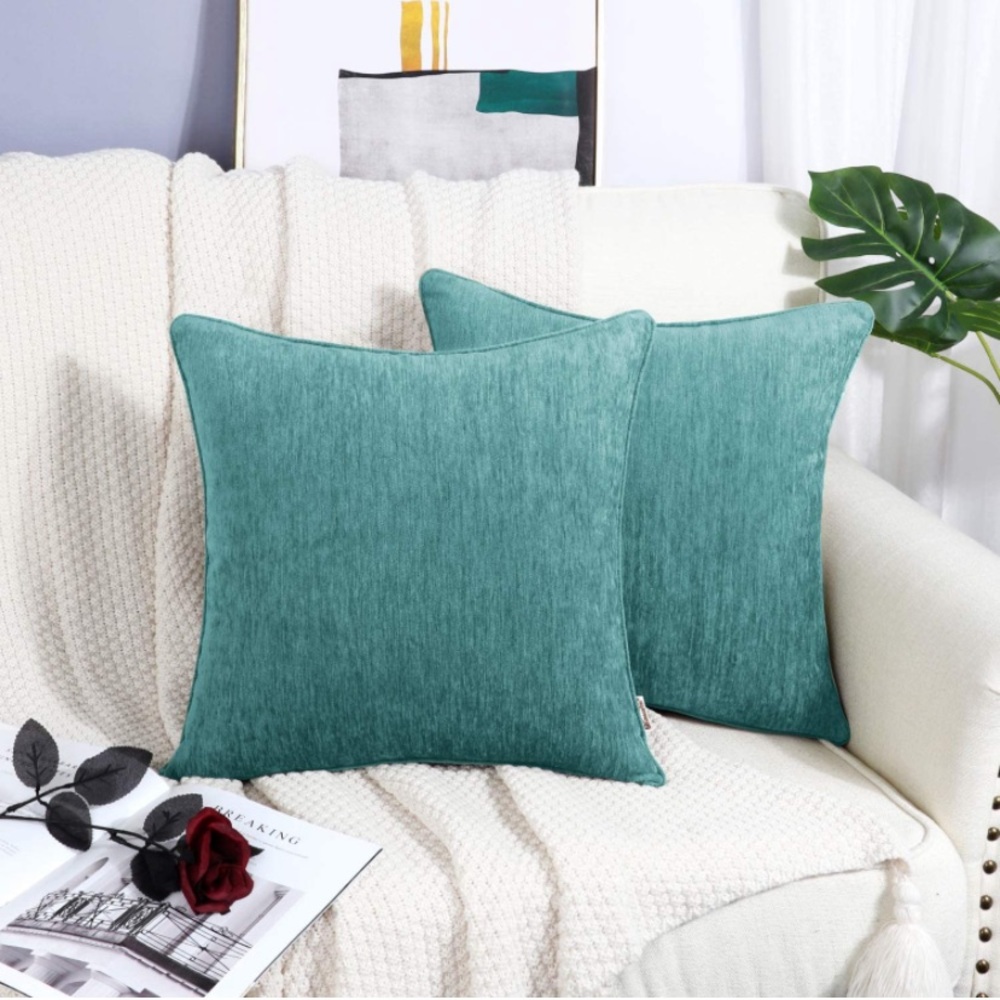 24x24 2pk Teal Pillow Covers
